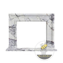White marble fireplace surround | Minimalist rectangular frame | 59 Inch Width | Milas Lilac