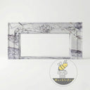 Custom modern marble fireplace surround | Carved rococo detail | 63" Width | Milas Lilac