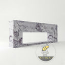 Custom modern marble fireplace surround in Milas Lilac - Image 4