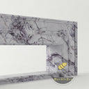 Custom modern marble fireplace surround | Carved rococo detail | 63" Width | Milas Lilac