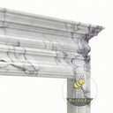 White marble fireplace mantel in Milas Lilac - Image 6