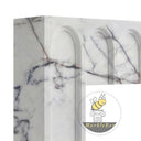 Modern design marble fireplace surround | Sleek arched form | 59 Inch Width | Milas Lilac