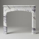 Modern marble fireplace | Clean Arched Design | 59 Inch Width | Milas Lilac Marble
