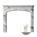 Modern marble fireplace | Clean Arched Design | 59 Inch Width | Milas Lilac Marble
