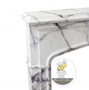 Modern marble fireplace | Clean Arched Design | 59 Inch Width | Milas Lilac Marble