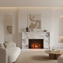 Electric marble fireplace | Sleek Minimalist Design | 63 Inch Width | Milas Lilac