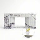 White marble electric fireplace in Milas Lilac - Image 3