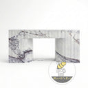 White marble electric fireplace in Milas Lilac - Image 3