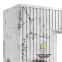 White marble electric fireplace in Milas Lilac - Image 5