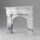 marble fireplace mantels for sale | arched French design | 59" Width | Milas Lilac