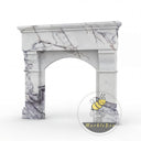 marble fireplace mantels for sale | arched French design | 59" Width | Milas Lilac