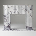 Modern marble fireplace surround | Vertical fluted texture | Width 59 Inch | Milas Lilac