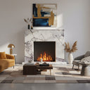 Modern marble fireplace surround | Vertical fluted texture | Width 59 Inch | Milas Lilac