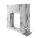 Modern marble fireplace surround | Vertical fluted texture | Width 59 Inch | Milas Lilac