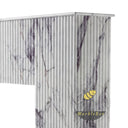 Modern marble fireplace surround | Vertical fluted texture | Width 59 Inch | Milas Lilac
