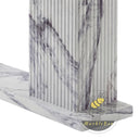 Modern marble fireplace surround | Vertical fluted texture | Width 59 Inch | Milas Lilac