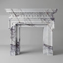 custom marble fireplace surround | Hand-carved classical details | Width: 61 Inch | Milas Lilac