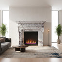 custom marble fireplace surround in Milas Lilac - Image 2