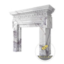 custom marble fireplace surround | Hand-carved classical details | Width: 61 Inch | Milas Lilac