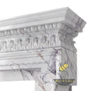 custom marble fireplace surround | Hand-carved classical details | Width: 61 Inch | Milas Lilac