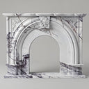 Victorian marble fireplace | Carved Arched Surround | 59" Width | Milas Lilac