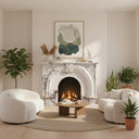 Victorian marble fireplace | Carved Arched Surround | 59" Width | Milas Lilac