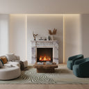 Marble mantel surround | fluted neoclassical pilasters | Width: 59 Inch | Milas Lilac