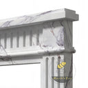 Marble mantel surround | fluted neoclassical pilasters | Width: 59 Inch | Milas Lilac