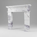 59 inch marble fireplace surround | Stepped architectural molding | Width: 59 Inch | Milas Lilac marble