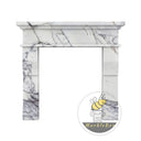 59 inch marble fireplace surround | Stepped architectural molding | Width: 59 Inch | Milas Lilac marble