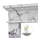 59 inch marble fireplace surround | Stepped architectural molding | Width: 59 Inch | Milas Lilac marble