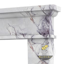 59 inch marble fireplace surround | Stepped architectural molding | Width: 59 Inch | Milas Lilac marble