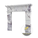 59 inch marble fireplace surround | Stepped architectural molding | Width: 59 Inch | Milas Lilac marble