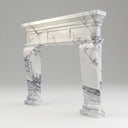 Custom marble fireplace surround | Fluted pilaster design | 59 Inch Width | Milas Lilac