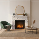 Custom marble fireplace surround | Fluted pilaster design | 59 Inch Width | Milas Lilac