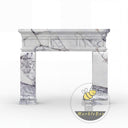 Custom marble fireplace surround | Fluted pilaster design | 59 Inch Width | Milas Lilac