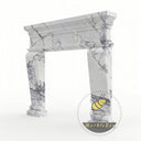 Custom marble fireplace surround | Fluted pilaster design | 59 Inch Width | Milas Lilac