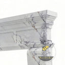 Custom marble fireplace surround | Fluted pilaster design | 59 Inch Width | Milas Lilac
