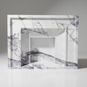 Electric marble fireplace surround | Modern stepped design | 59 Inch Width | Milas Lilac