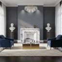Electric marble fireplace surround | Modern stepped design | 59 Inch Width | Milas Lilac