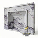 Electric marble fireplace surround in Milas Lilac - Image 4