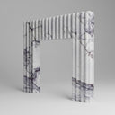 Modern marble fireplace | Fluted Front Design | 59 Inch Width | Milas Lilac