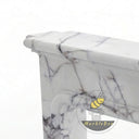 Modern marble fireplace mantel | Sleek purple veining | Width 59" | Milas Lilac