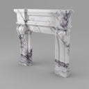 Custom marble fireplace surround | Hand-carved French scroll | 59.06 Inch Width | Milas Lilac