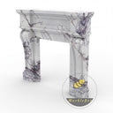 Custom marble fireplace surround | Hand-carved French scroll | 59.06 Inch Width | Milas Lilac