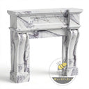 Custom marble fireplace surround | Hand-carved French scroll | 59.06 Inch Width | Milas Lilac