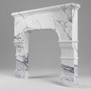 Modern white marble fireplace in Milas Lilac - Image 1