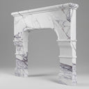 Modern white marble fireplace in Milas Lilac - Image 1