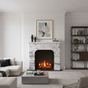 Modern white marble fireplace in Milas Lilac - Image 2