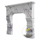 Modern white marble fireplace in Milas Lilac - Image 3